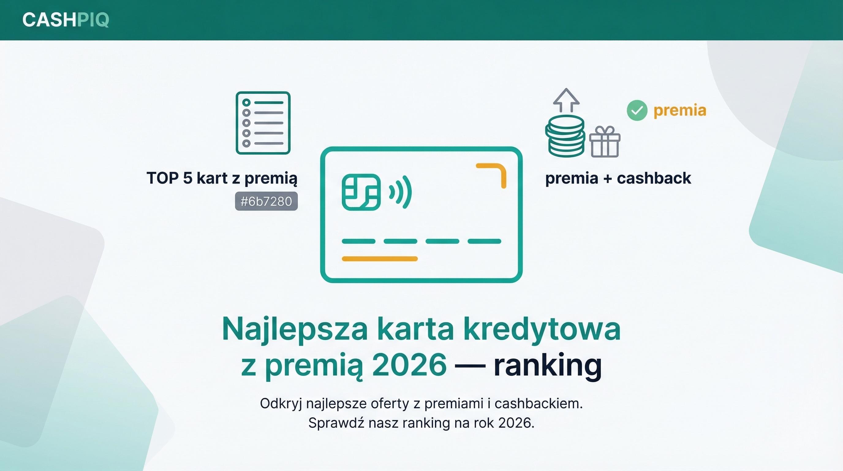 Ranking kart kredytowych z premią i cashbackiem w Polsce w 2026 roku.