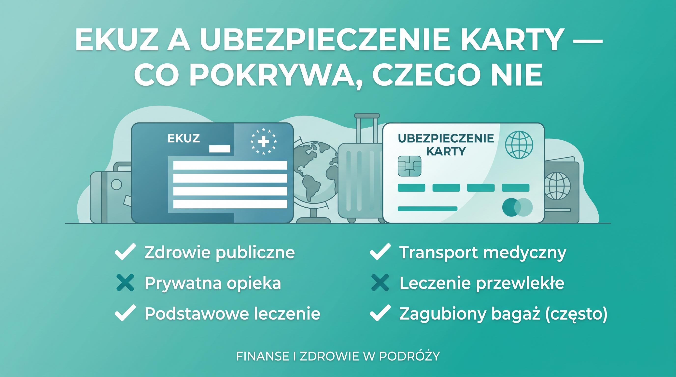 Karta EKUZ i karta płatnicza — co pokrywa każda z nich za granicą.
