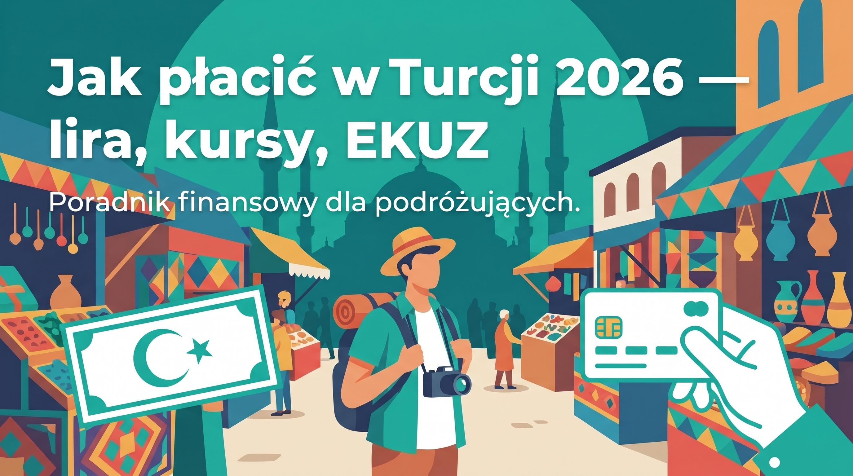 Bazar w Turcji — lira turecka (TRY), karta i schemat prowizji bankomatowych.