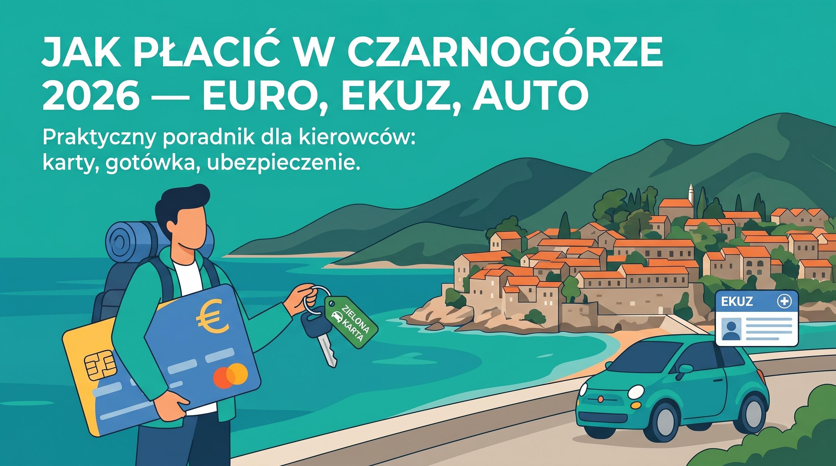 Czarnogóra — Kotor lub wybrzeże Adriatyku, euro karta i informacja o Zielonej Karcie.