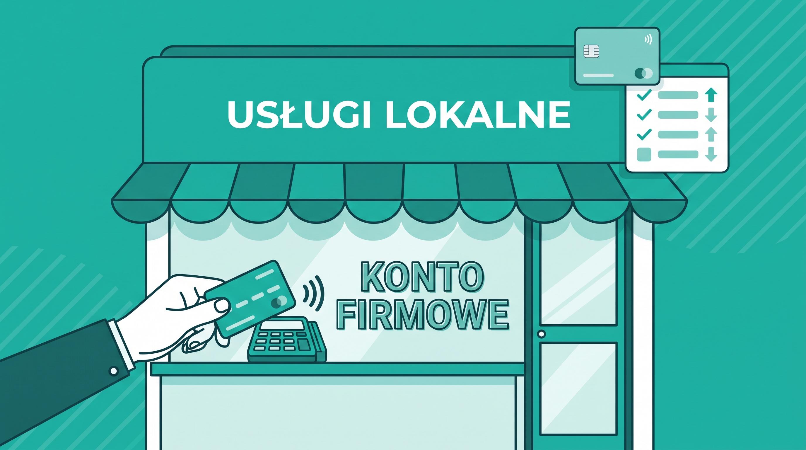 Usługi lokalne — wybór konta firmowego z terminalem.